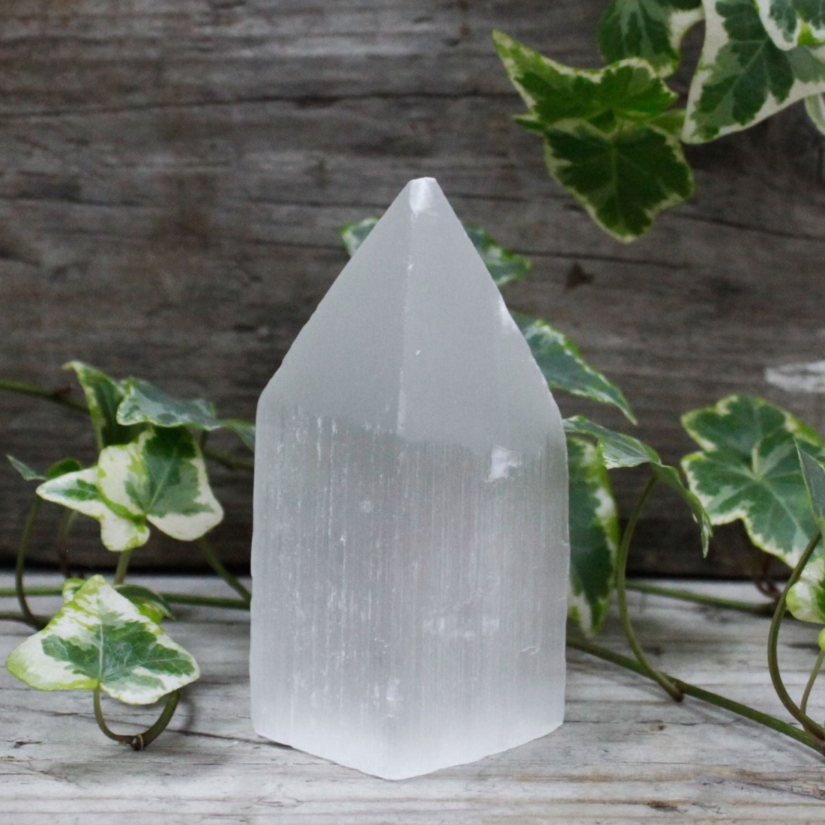 Selenite Pencil Point Tower - 10 cm - Talen