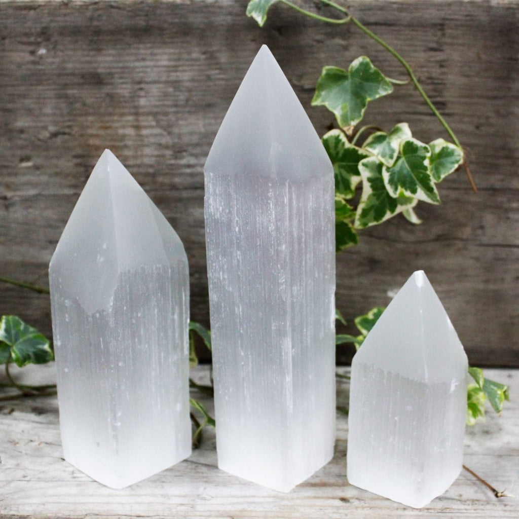 Selenite Pencil Point Tower - 15 cm - Talen