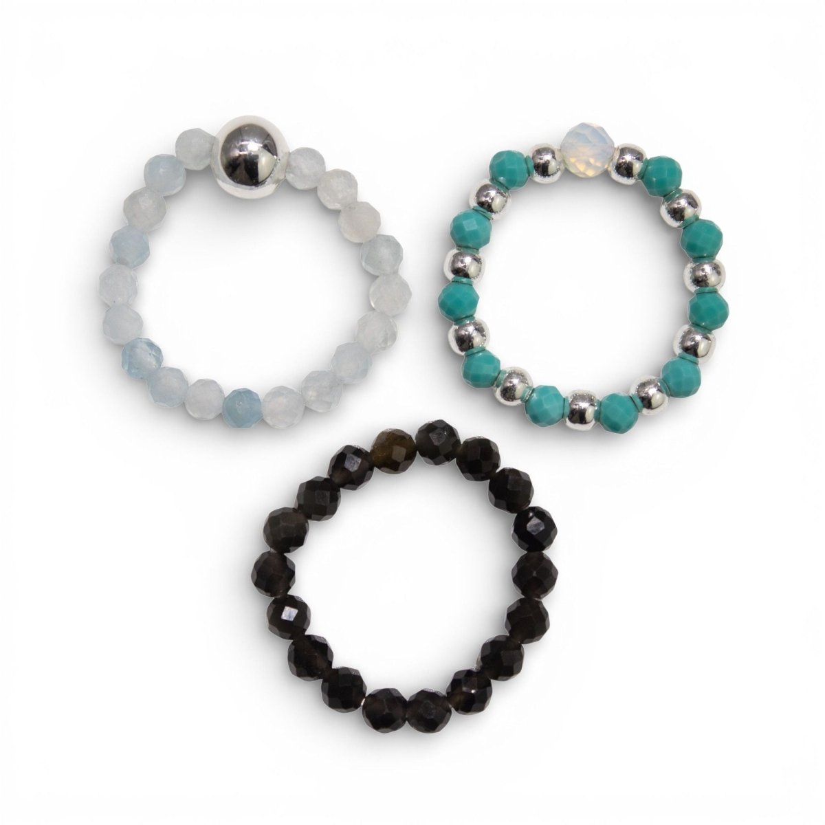 Set Anelli Gemma Nymph Spirit - Oceano Infinito - Aureth