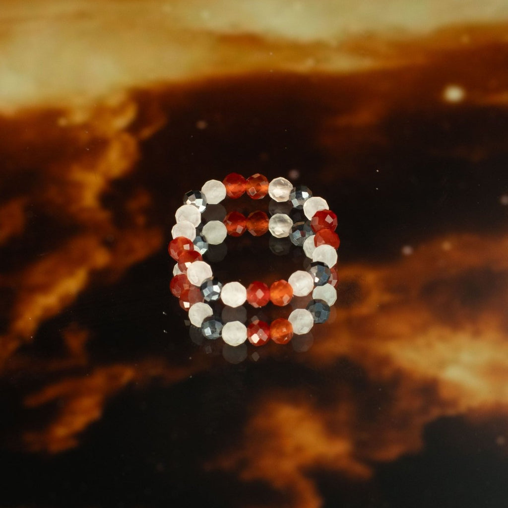 Set Anelli Nymph Spirit Gemstone - Amore & Fiamma - Aureth