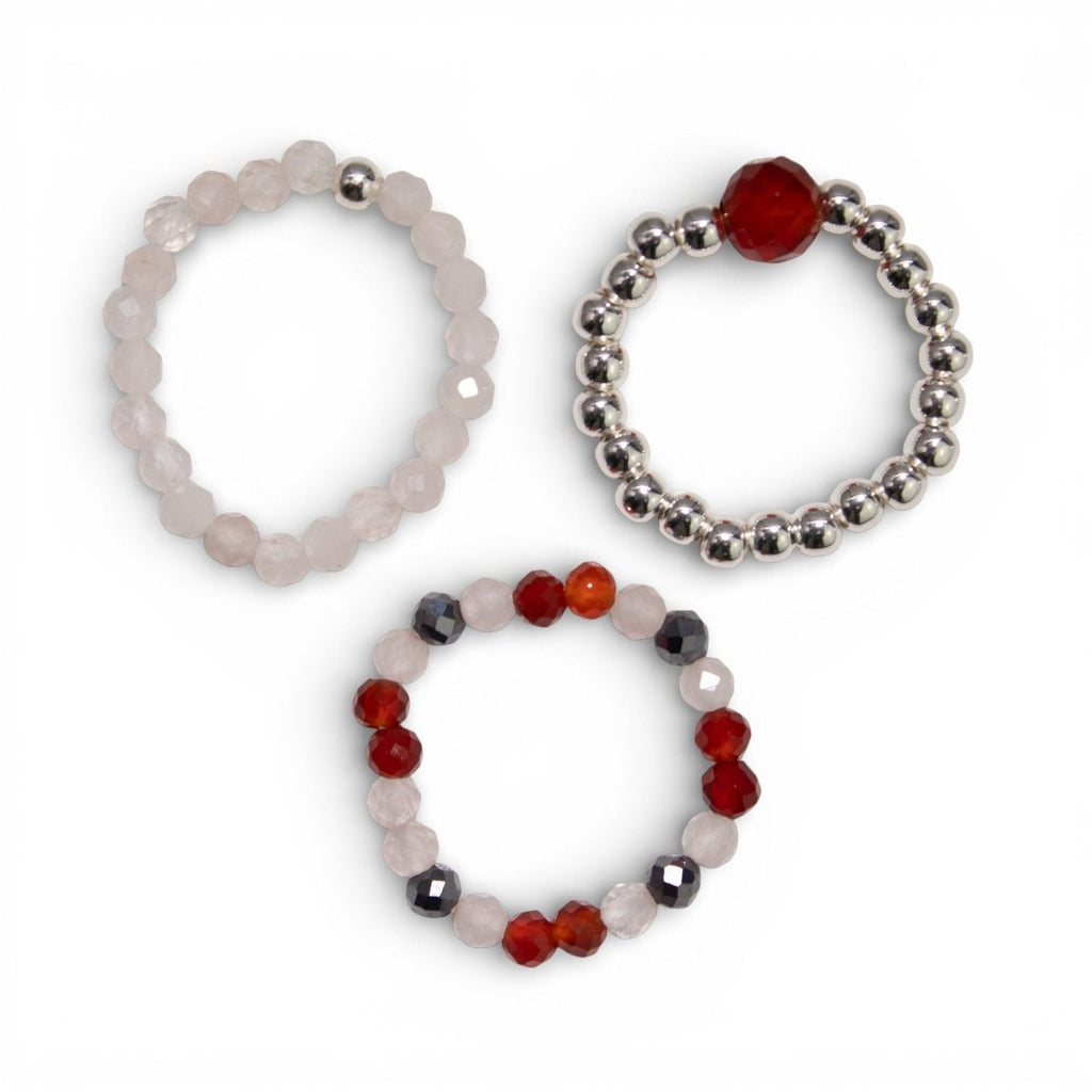Set Anelli Nymph Spirit Gemstone - Amore & Fiamma - Aureth