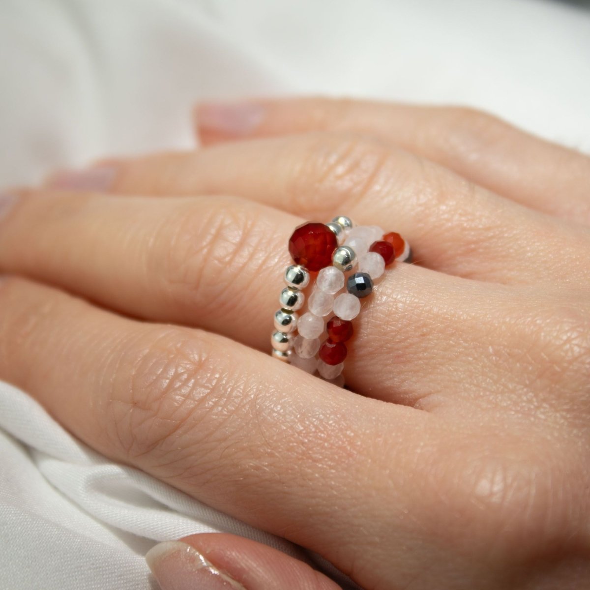 Set Anelli Nymph Spirit Gemstone - Amore & Fiamma - Aureth