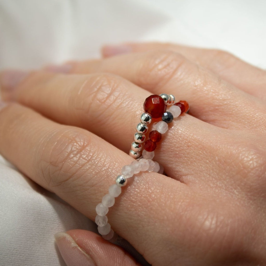 Set Anelli Nymph Spirit Gemstone - Amore & Fiamma - Aureth