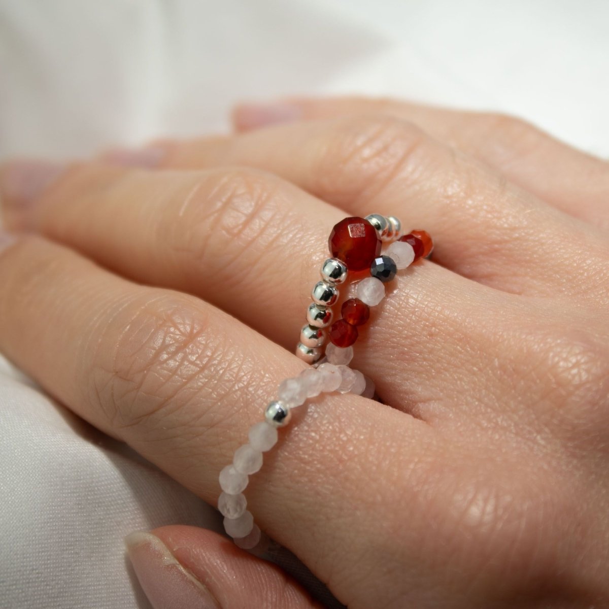 Set Anelli Nymph Spirit Gemstone - Amore & Fiamma - Aureth