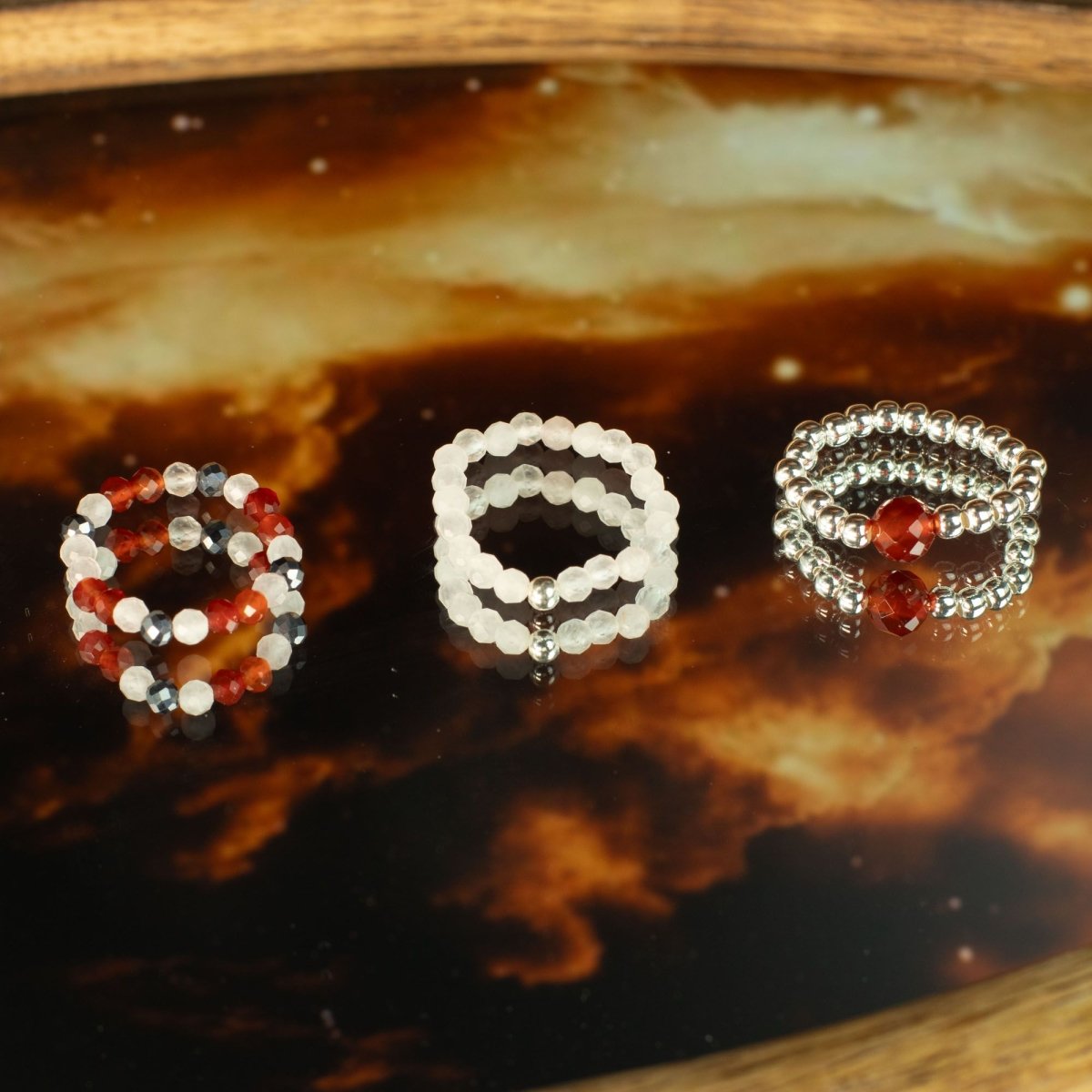 Set Anelli Nymph Spirit Gemstone - Amore & Fiamma - Aureth