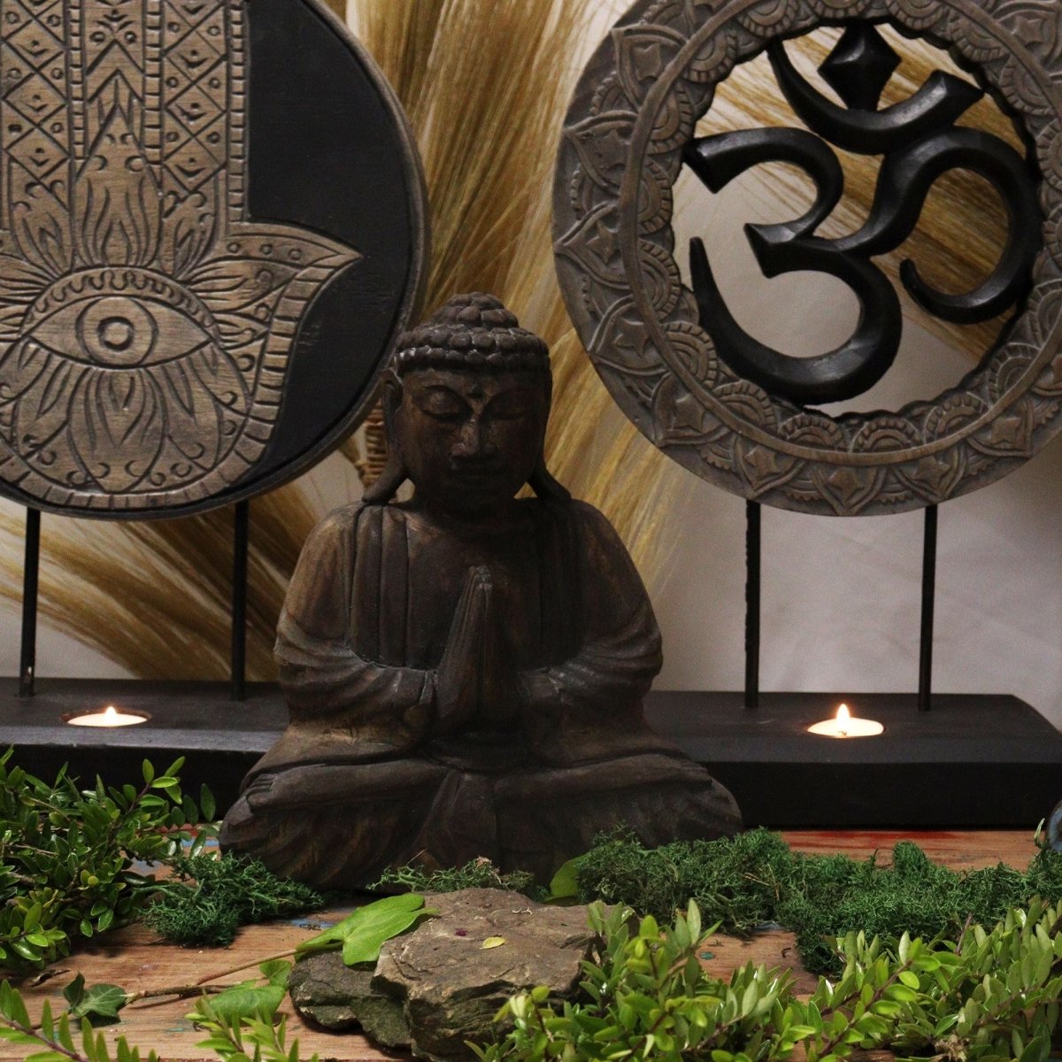 Set Buddha Feng Shui Om - Grigio e Nero - Aureth