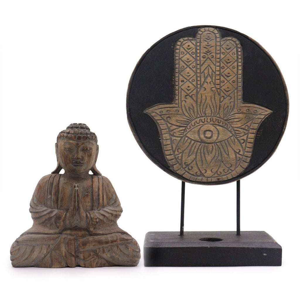Set Feng Shui Buddha e Hamsa - Grigio - Aureth
