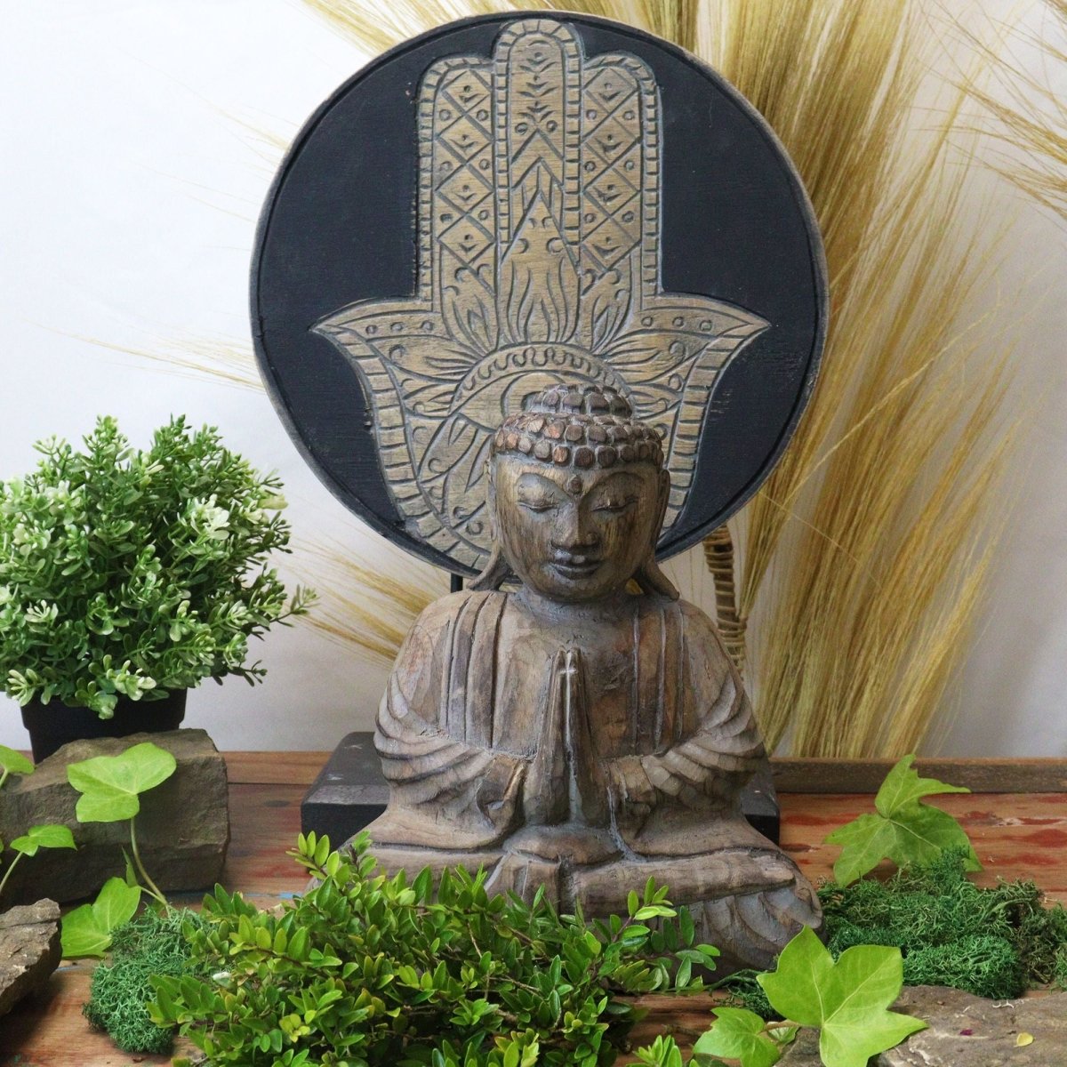 Set Feng Shui Buddha e Hamsa - Grigio - Aureth