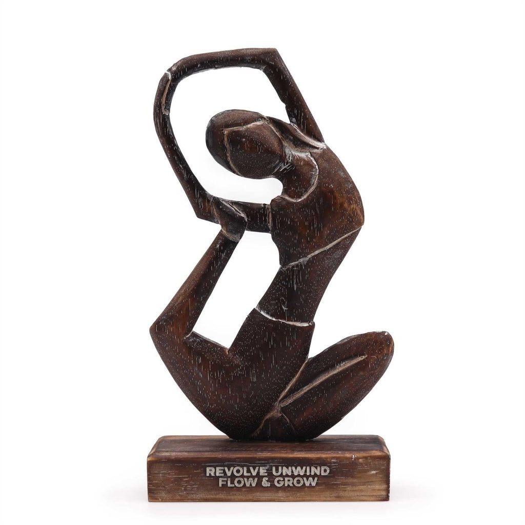 Statua Yoga Donna in Legno - Revolve Unwind - Flow & Grow - Aureth
