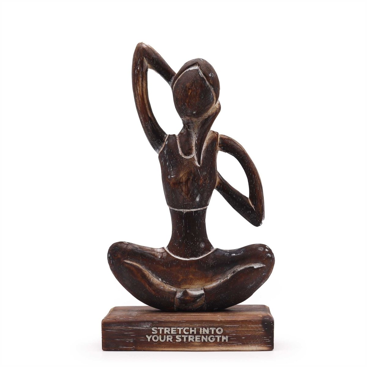 Statua Yoga in Legno - Posizione del Gufo - Aureth