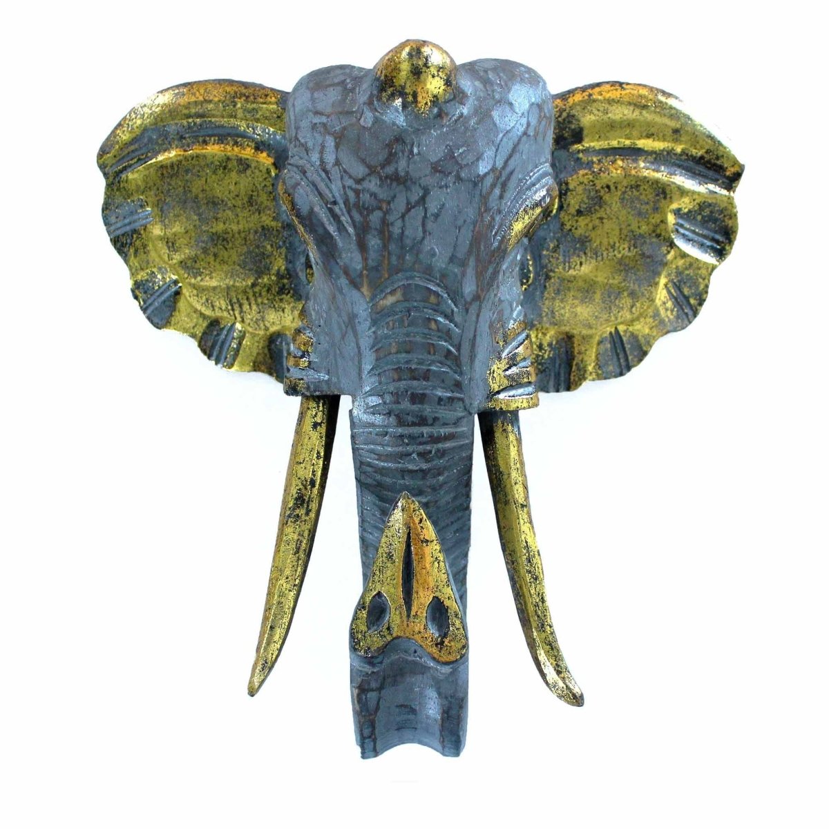 Testa Grande di Elefante - Dorato e Grigio - Aureth