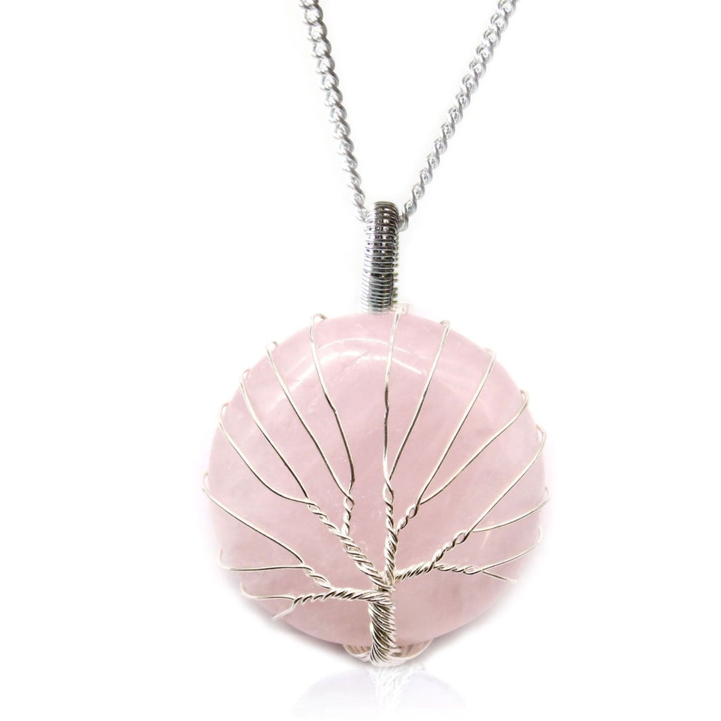 Tree of Life Gemstone Necklace - Rose Quartz - Talen